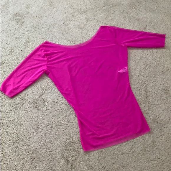 Hot Pink Stretch Mesh Beach Top/Tunic M - Picture 3 of 10